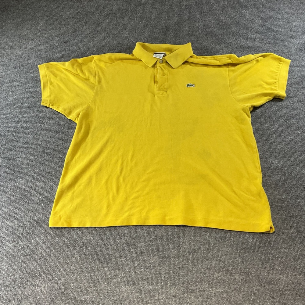 Lacoste Mens Short Sleeve Polo Shirt Yellow Size 7 XL Classic Piqué Logo